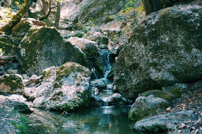 River flowing through rocks