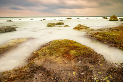 Stormy weather at north coastline of cape arkona, germany. beauty, europe.