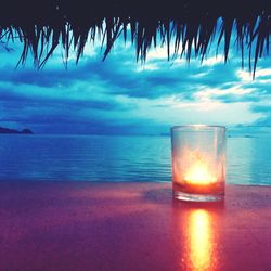 Scenic view of sea at sunset