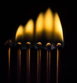Close-up of illuminated fire