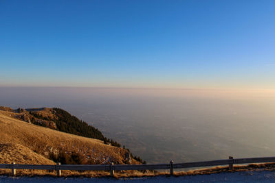 Scenic view of landscape against clear sky