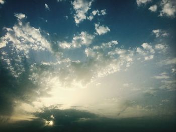 Low angle view of cloudy sky