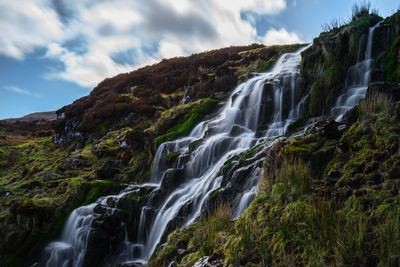 Scenic view of waterfall