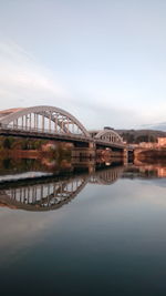 Bridge over river against sky