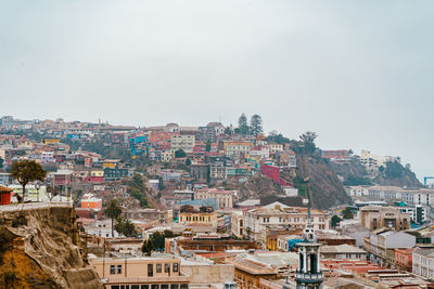 High angle view of townscape against sky