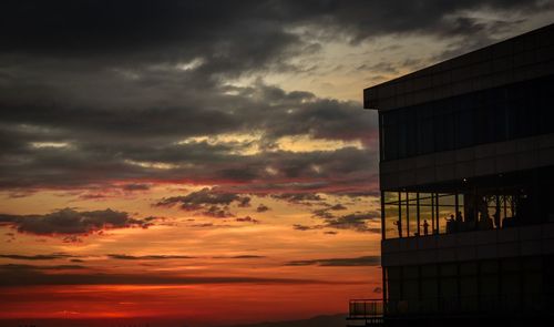 Dramatic sky over city during sunset