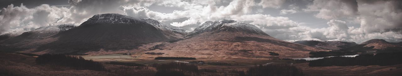 Panoramic view of mountains against sky