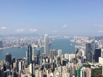 High angle view of cityscape against sky