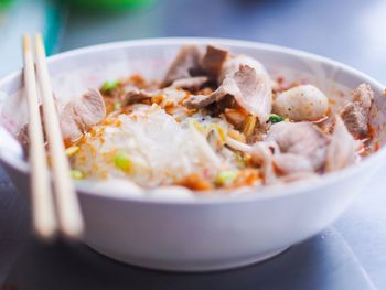 Close-up of meal served in bowl