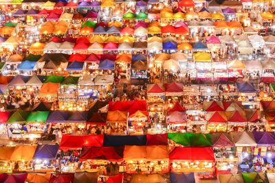 Full frame shot of multi colored market stalls