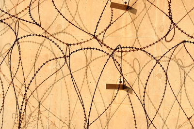 Close-up of barbed wire fence