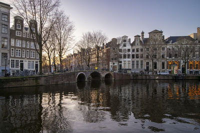 Historic canal houses along the herengracht canal in amsterdam