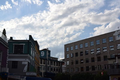 Low angle view of buildings against sky