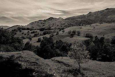 Scenic view of mountains against sky