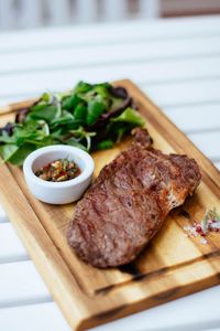 Close-up of food on cutting board