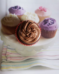 Close-up of cupcakes on table