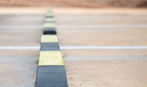 Close-up of yellow road