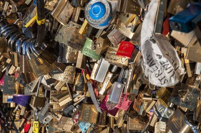 Full frame shot of padlocks