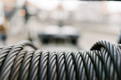 Close-up of steel cable