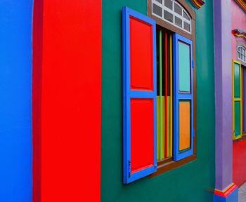 Full frame shot of multi colored residential building