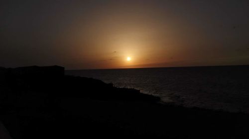 Scenic view of sea during sunset