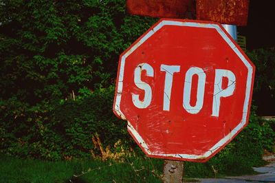 Close-up of road sign