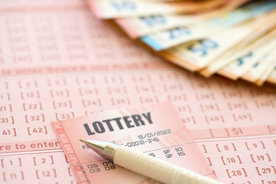 Close-up of paper currency