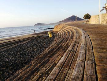 Scenic view of beach against sky