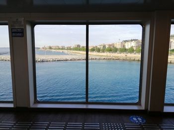 Sea seen through window