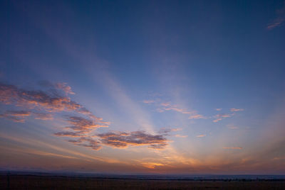 Scenic view of sea against sky at sunset