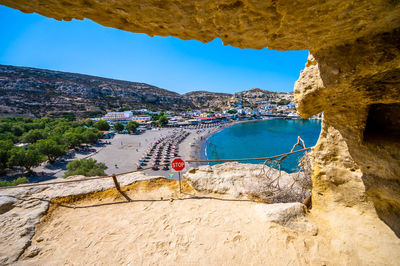 High angle view of beach