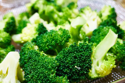 High angle view of chopped vegetables