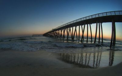 Scenic view of sea at sunset
