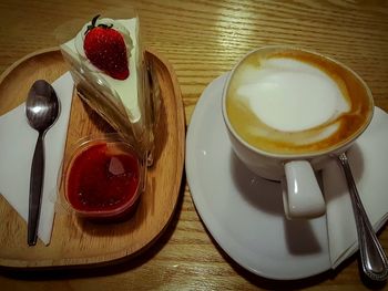Close-up of breakfast on table