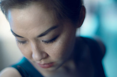 Close-up portrait of woman