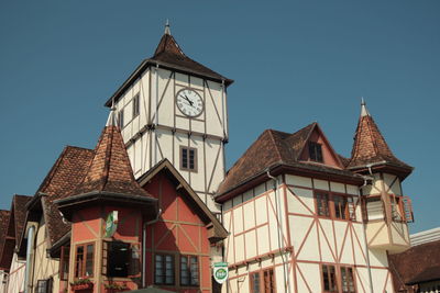 Low angle view of building against clear sky