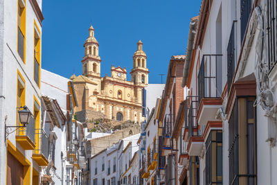 Low angle view of buildings in city