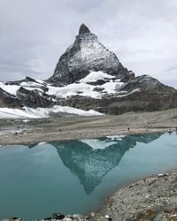 Scenic view of snowcapped mountain against sky