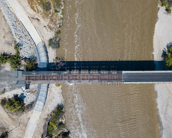 High angle view of bridge over river