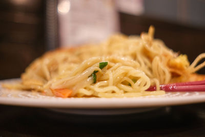 Close-up of food in plate