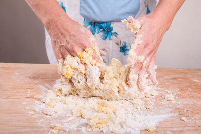 Midsection of person working on table