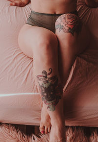 Midsection of woman with hands