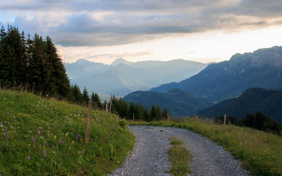 Scenic view of mountains against sky