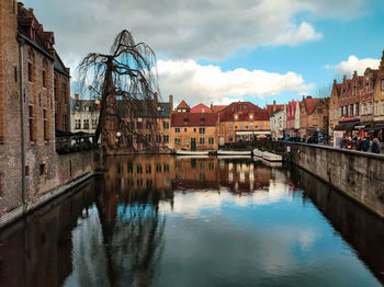 Reflection of buildings in water