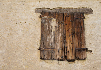 Old wooden door of house