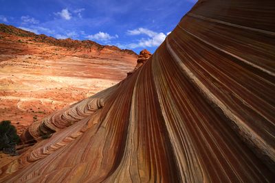 Panoramic view of rock formations against sky