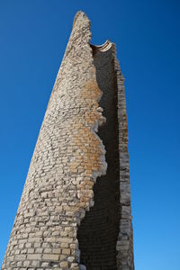 Low angle view of built structure against blue sky