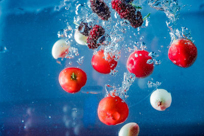 Close-up of bubbles in sea