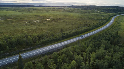 Aerial view of road