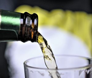 Close-up of water pouring from glass